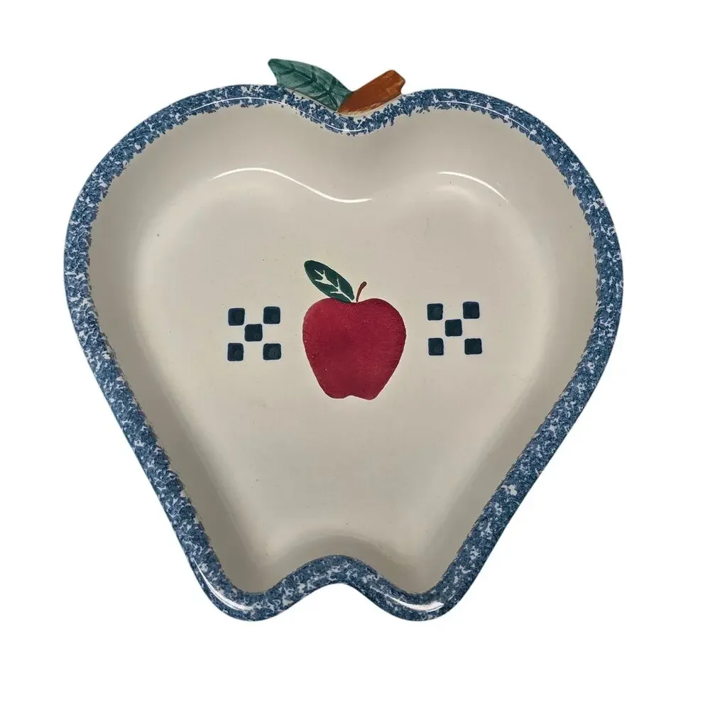Chaparral Pottery U.S.A. Ceramic Stoneware Apple Shaped Baking / Serving Dish
